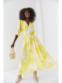 Yellow chiffon maxi dress 30890 - Online store - Boutique